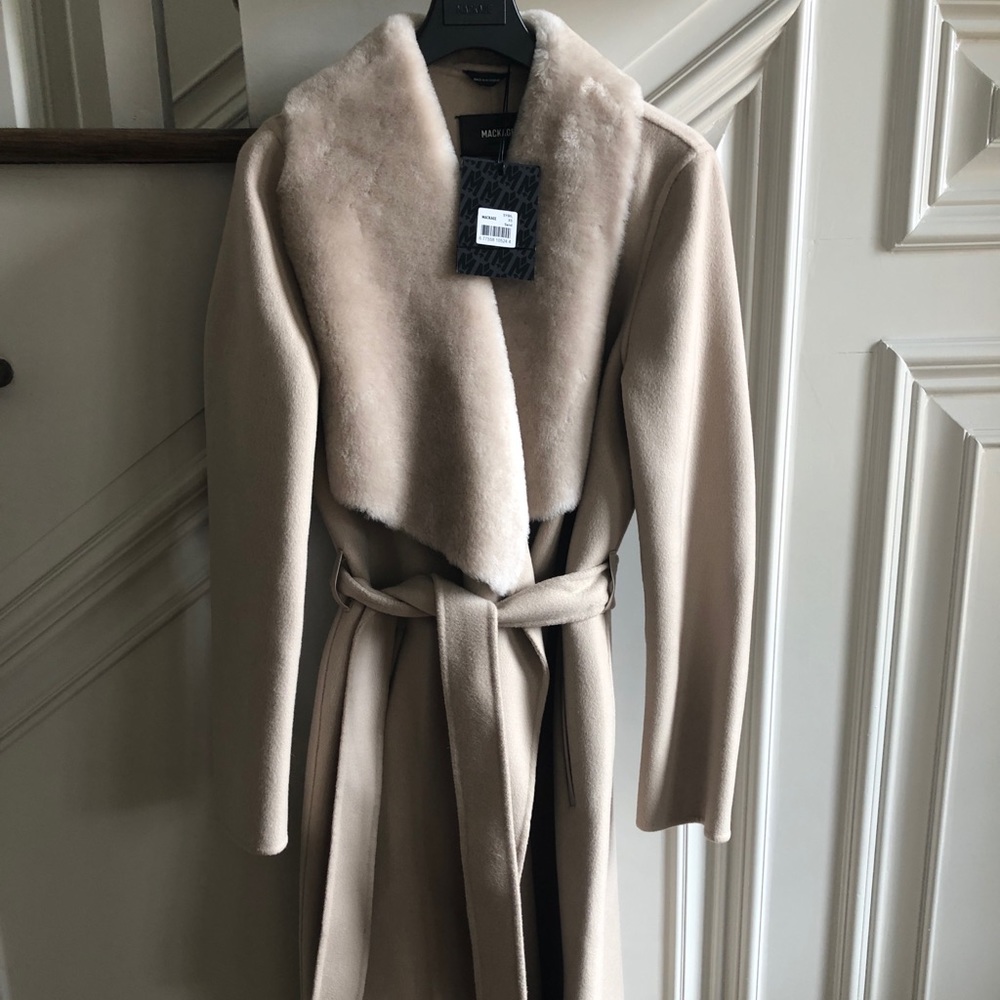 Sybil Mackage Wool Coat with fur trim